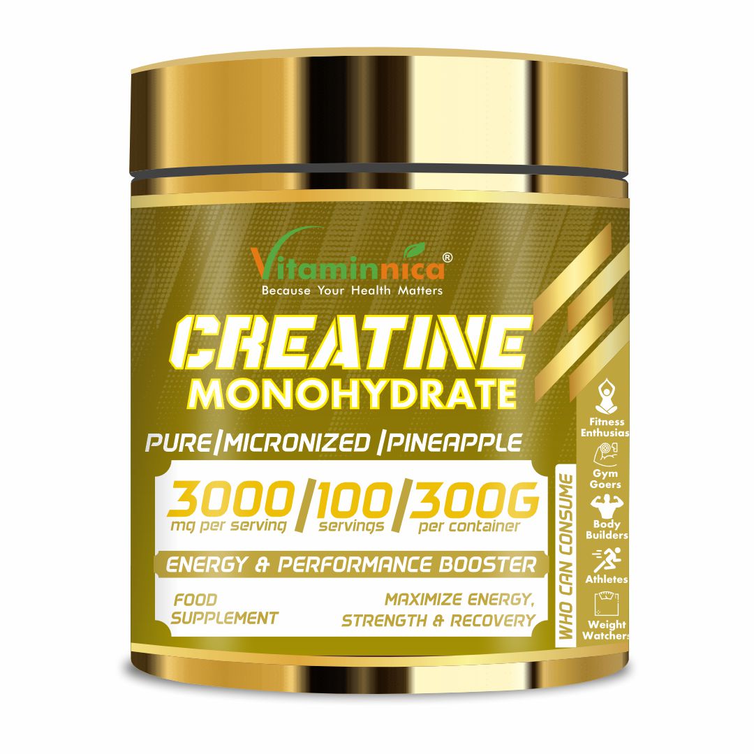 Vitaminnica 100% Pure Creatine Monohydrate Powder for Performance and Muscle Power |100 Servings, 300g
