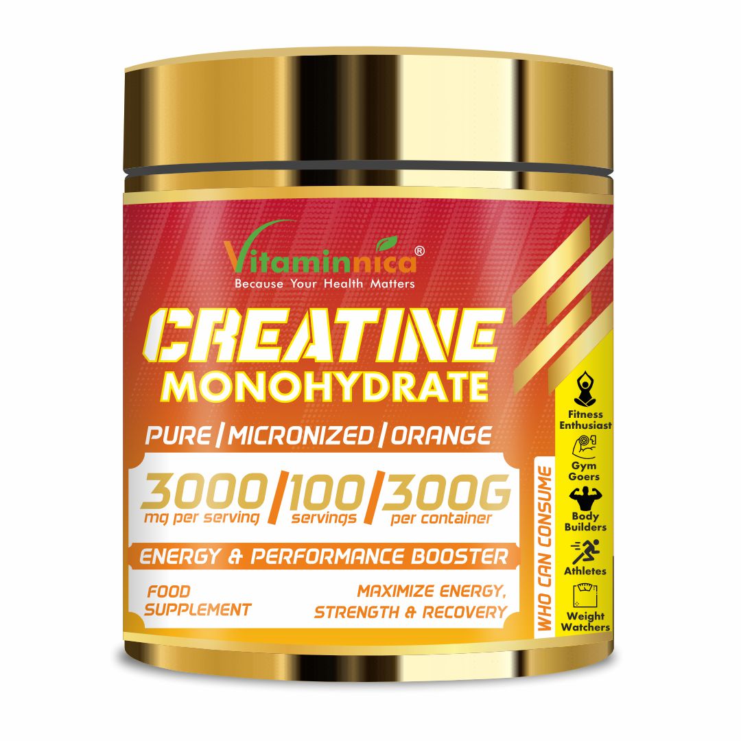 Vitaminnica 100% Pure Creatine Monohydrate Powder for Performance and Muscle Power |100 Servings, 300g
