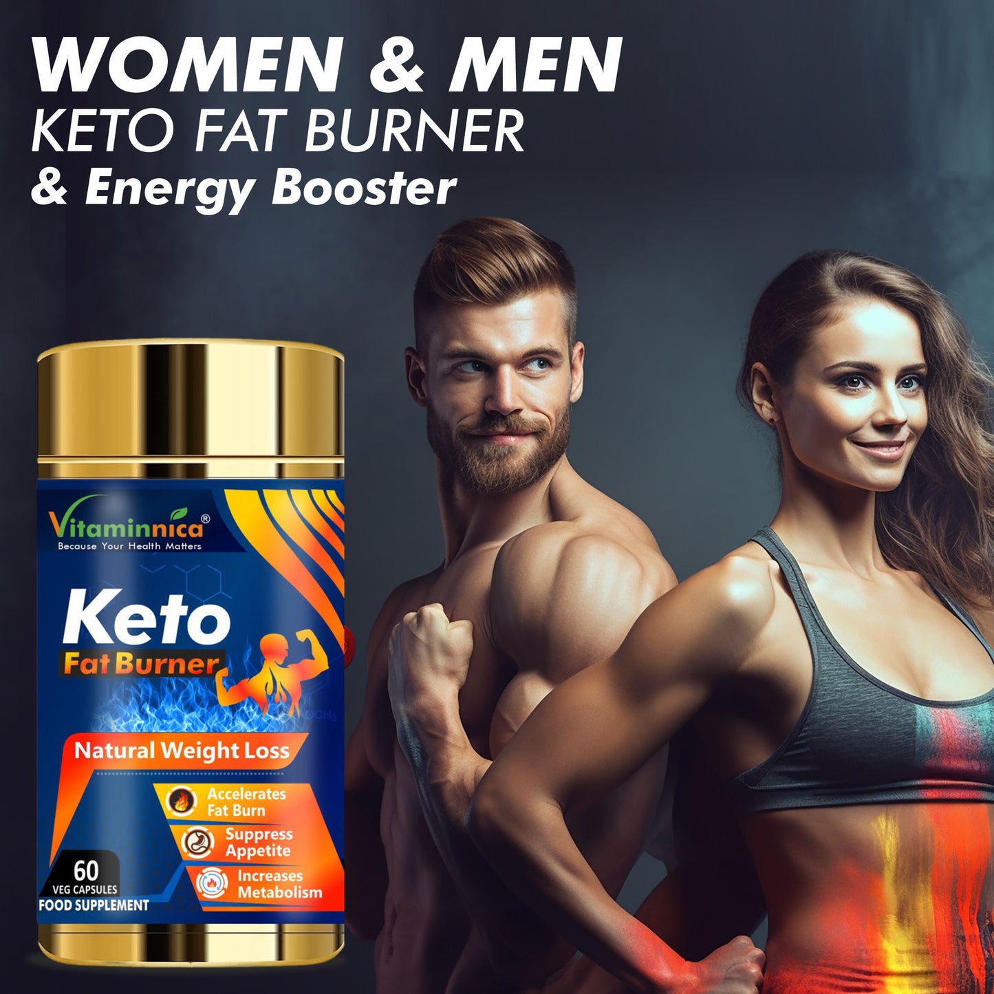Weight Management Bundle- Vitaminnica Apple Cider Vinegar & Curcumin+ Keto Fat Burner+ Black Garlic- 180 Capsules