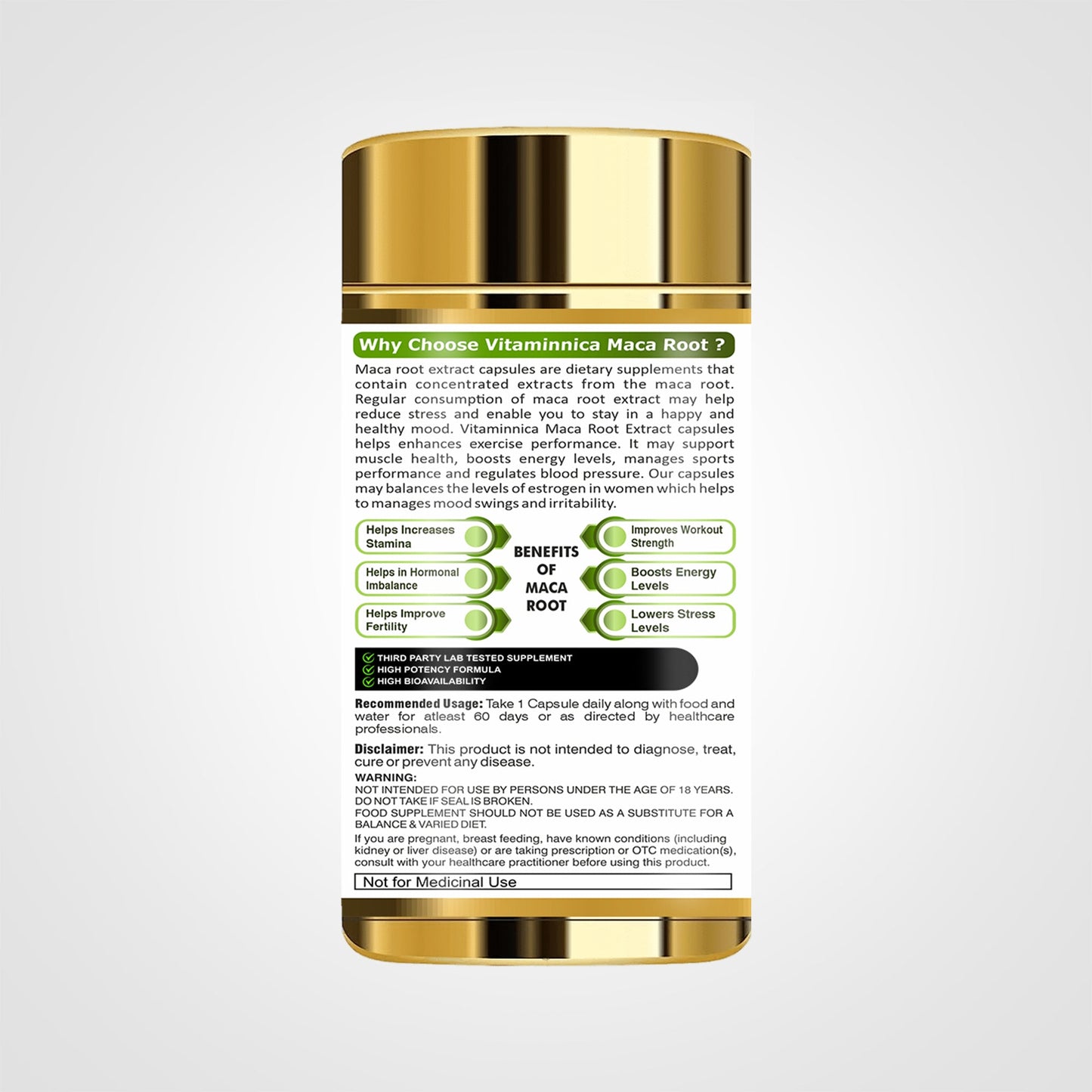 Vitaminnica Maca Root Extract- 60 Capsules