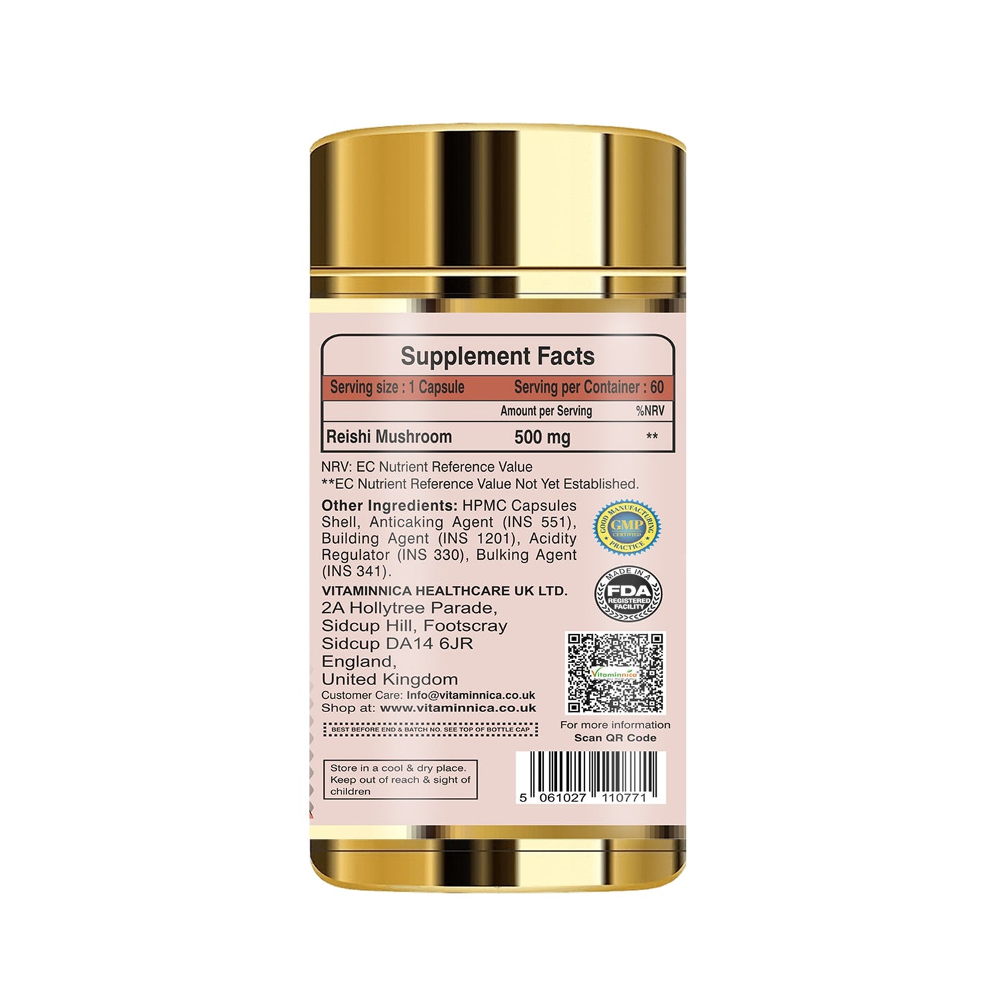 Vitaminnica Reishi Mushroom- 60 Capsules