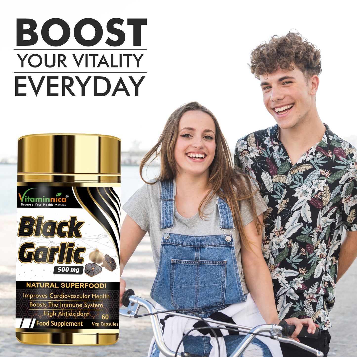 Body+Lungs Detox Bundle- Vitaminnica Apple Cider Vinegar & Curcumin+ Vita Breathe+ Black Garlic- 180 Capsules