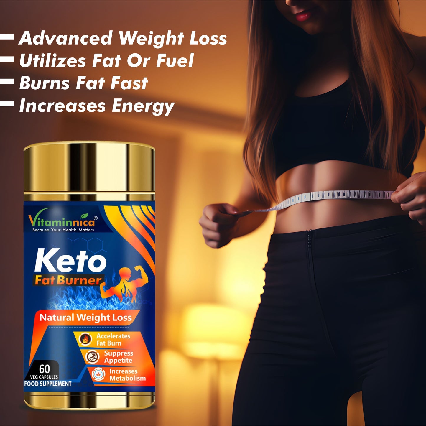 Vitaminnica Keto Fat Burner - Weight management - 60 Capsules