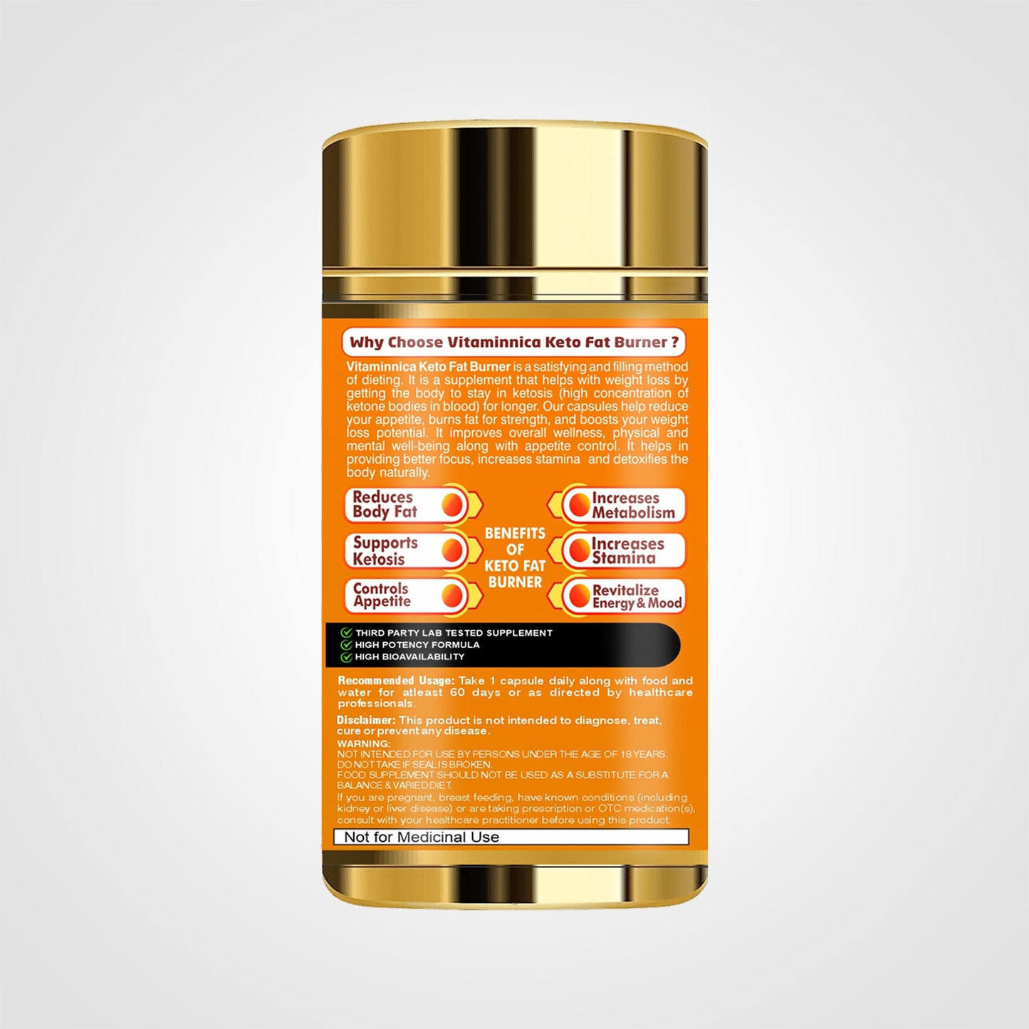Vitaminnica Keto Fat Burner - Weight management - 60 Capsules